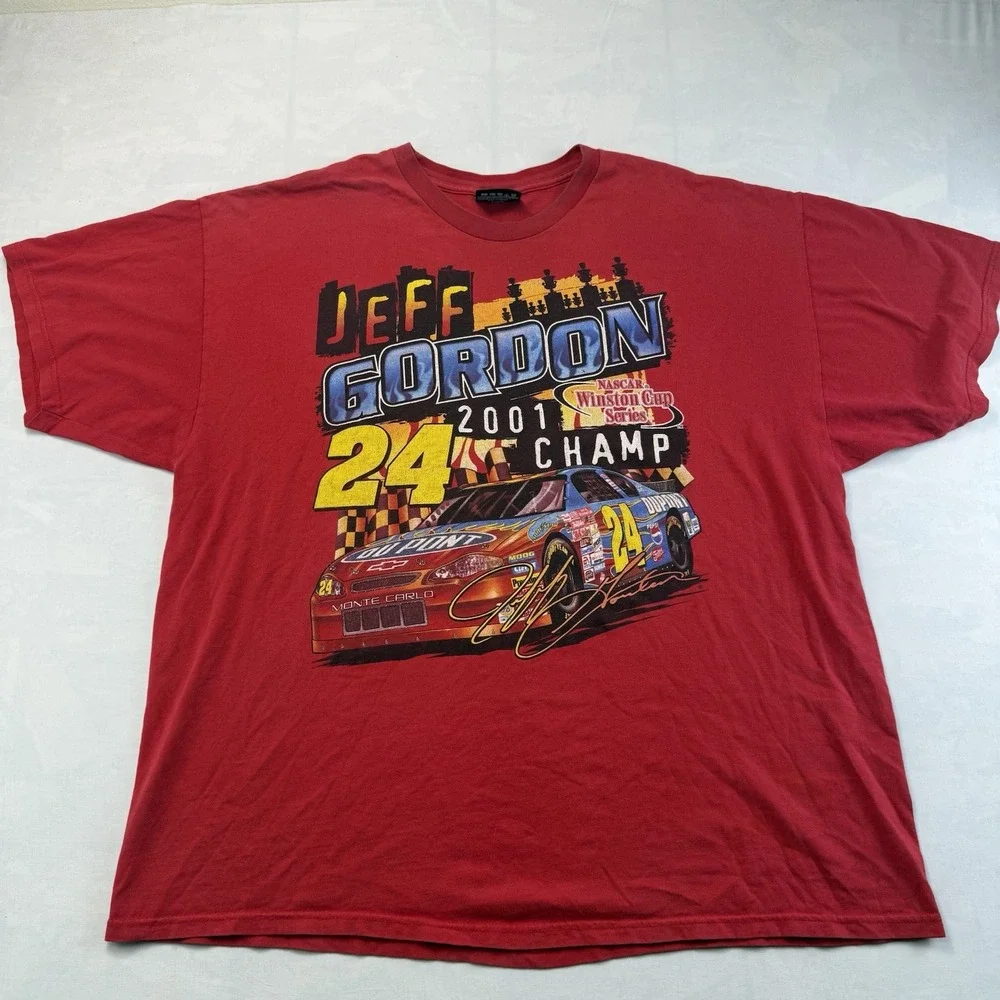 Jeff Gordon 2001 Winston Cup Champ NASCAR Chase Authentics T-Shirt Red XL